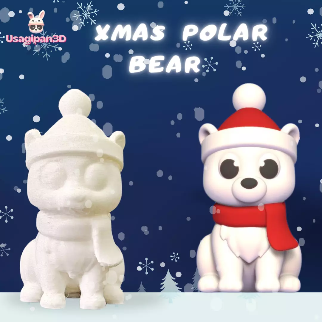 Xmas Polar Bear 3D print model_0