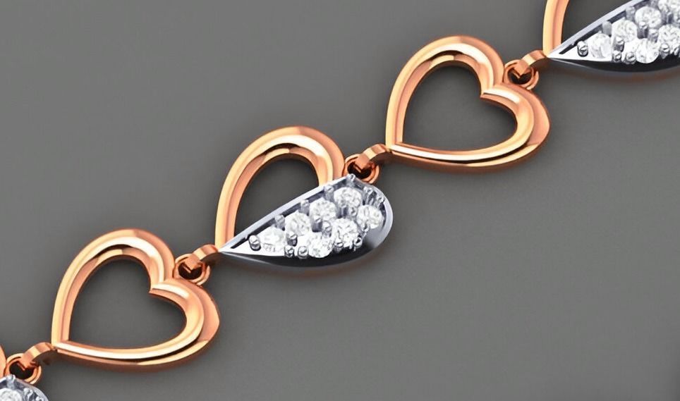 Heart Love Valentine Light Diamond Bracelet 3dm stl renders 3D print model_8