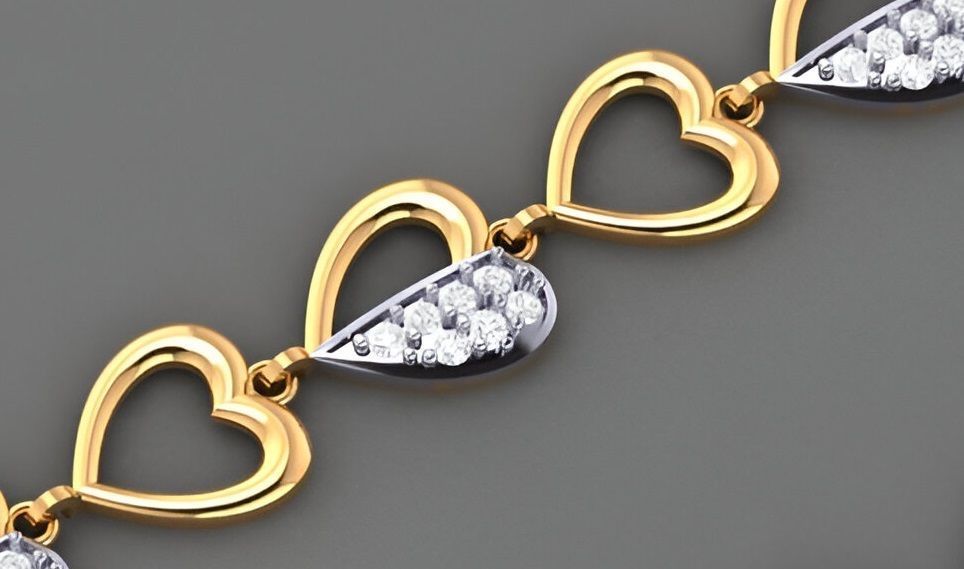 Heart Love Valentine Light Diamond Bracelet 3dm stl renders 3D print model_5