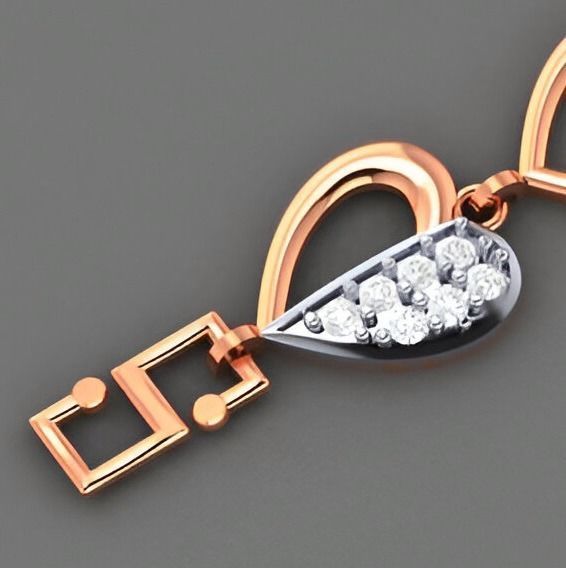 Heart Love Valentine Light Diamond Bracelet 3dm stl renders 3D print model_7
