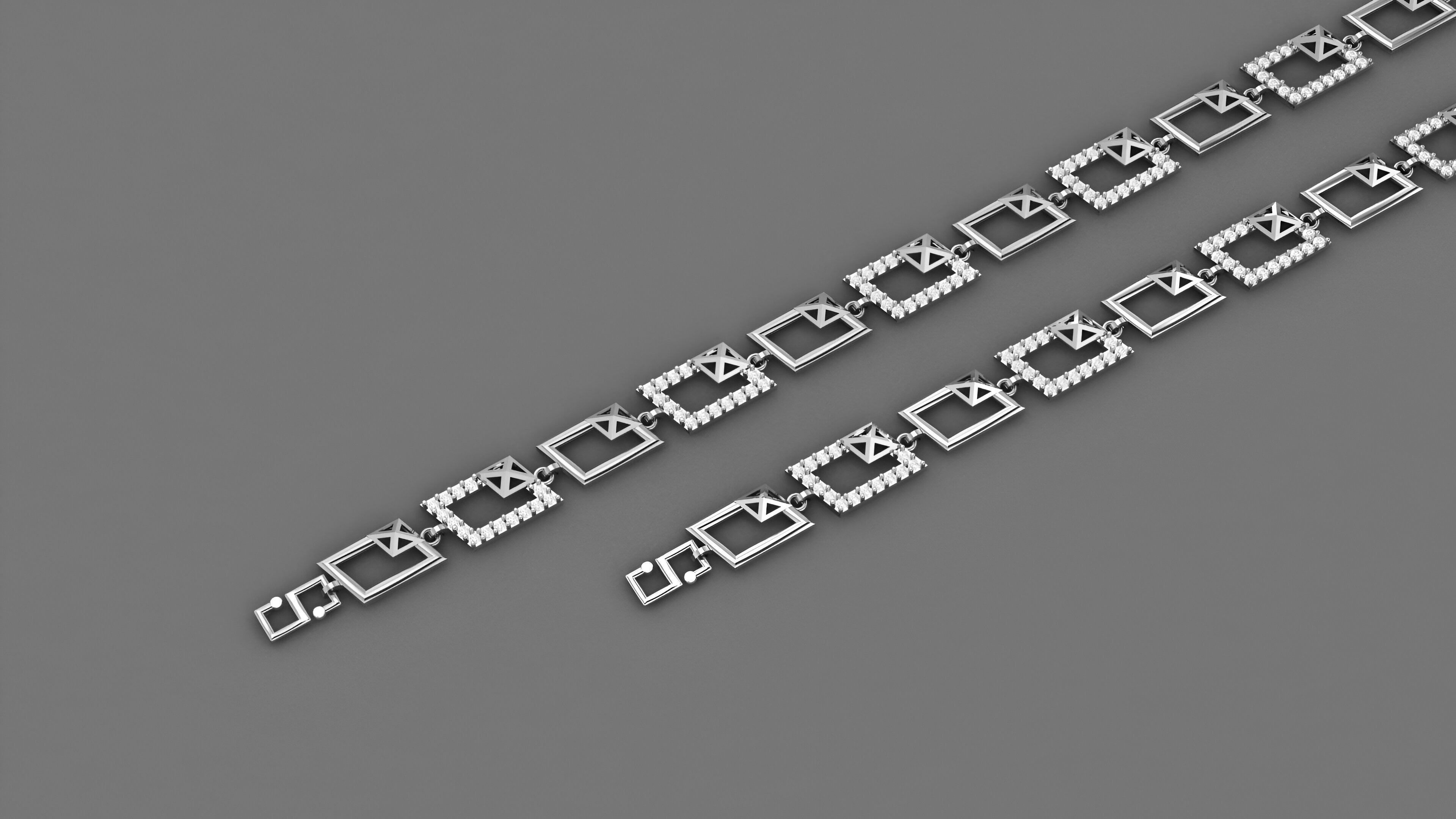 Geometric Light Diamond Bracelet 3dm stl renders details 3D print model_9