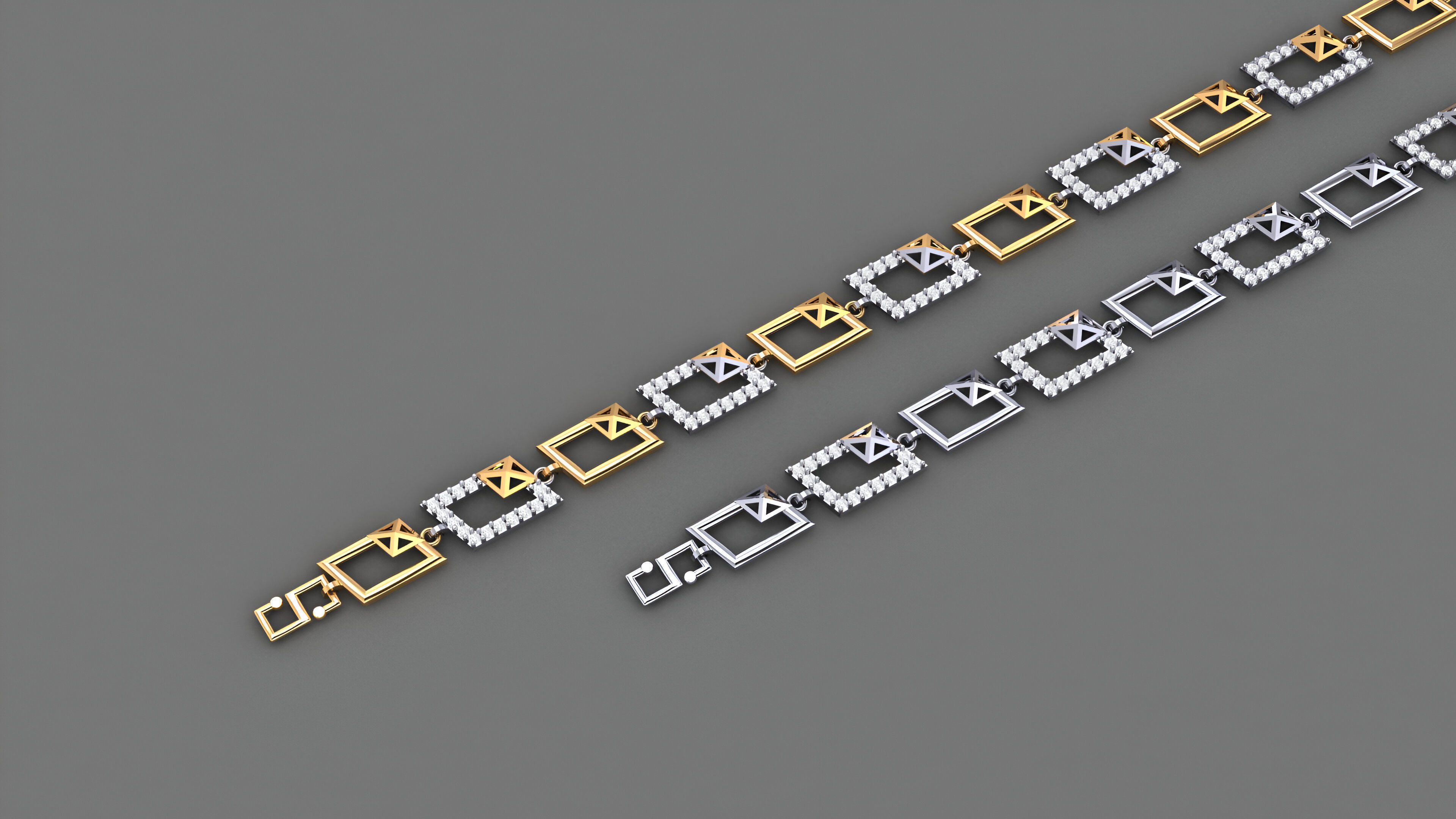 Geometric Light Diamond Bracelet 3dm stl renders details 3D print model_2