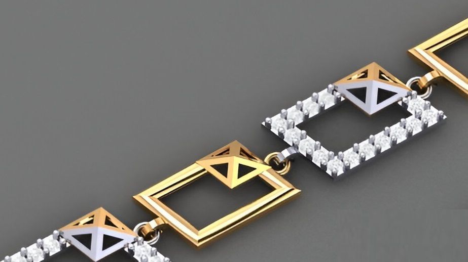 Geometric Light Diamond Bracelet 3dm stl renders details 3D print model_4