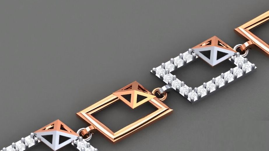 Geometric Light Diamond Bracelet 3dm stl renders details 3D print model_7