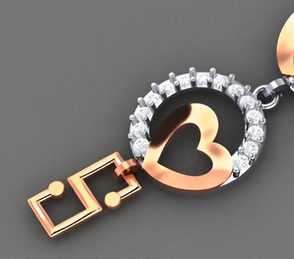 Heart Love Valentine Light Diamond Bracelet 3dm stl renders 3D print model_7