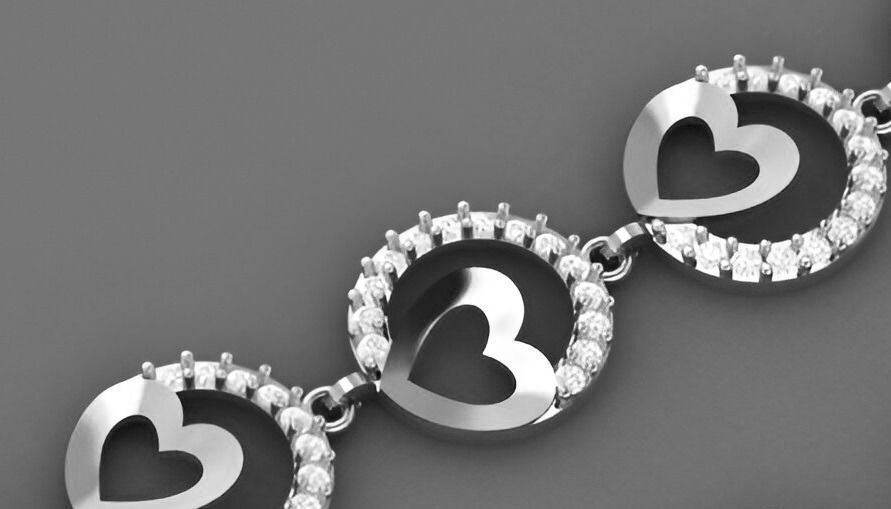 Heart Love Valentine Light Diamond Bracelet 3dm stl renders 3D print model_10