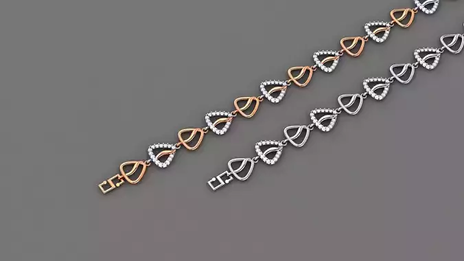 Triangular Light Diamond Bracelet 3dm stl renders details 3D print model