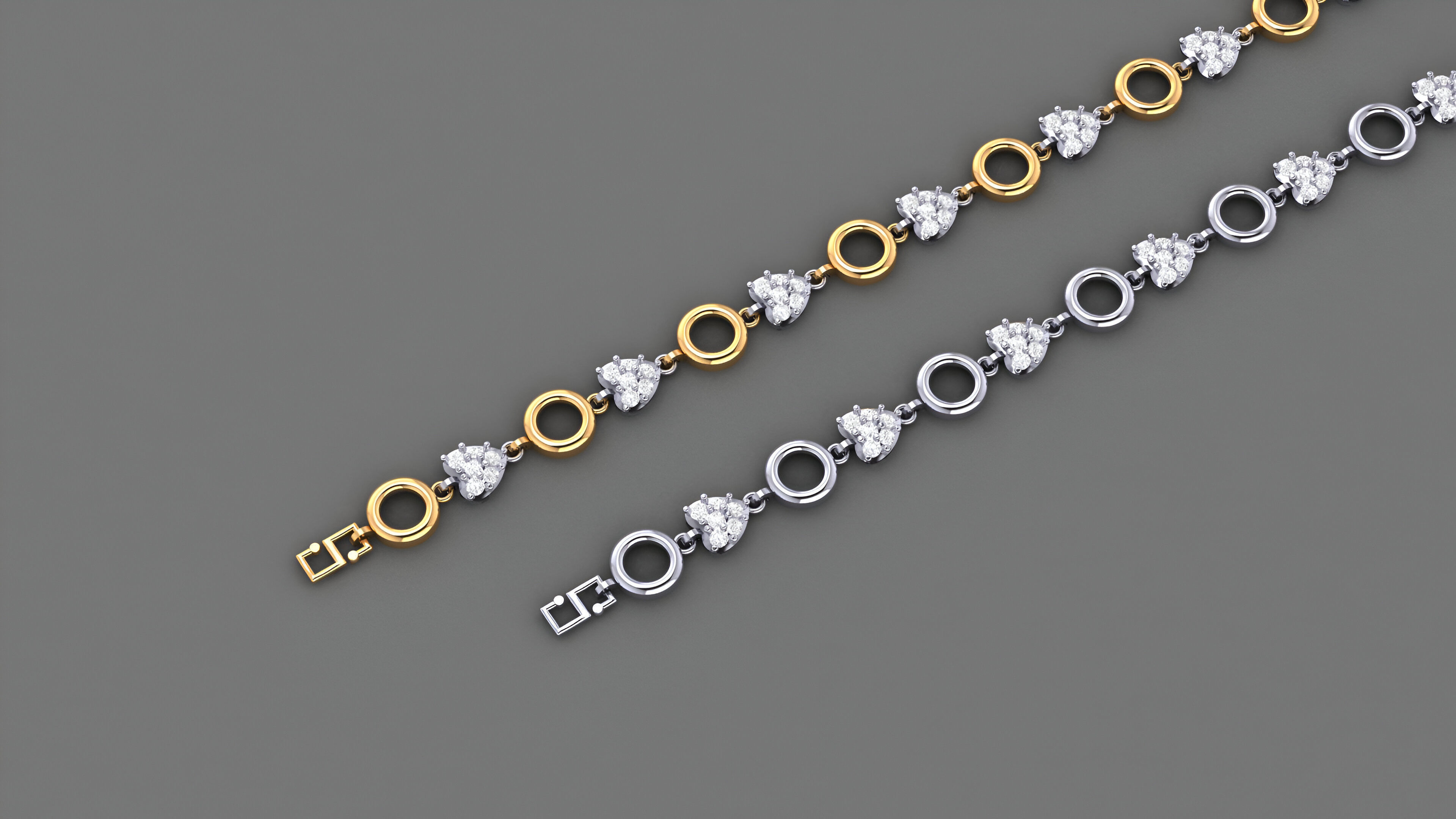 Heart Love Valentine Light Diamond Bracelet 3dm stl renders  3D print model_2