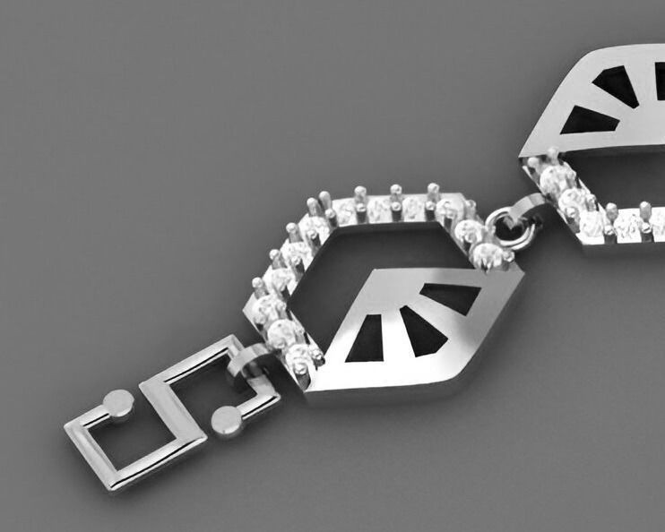 Geometric Light Diamond Bracelet 3dm stl renders details 3D print model_8