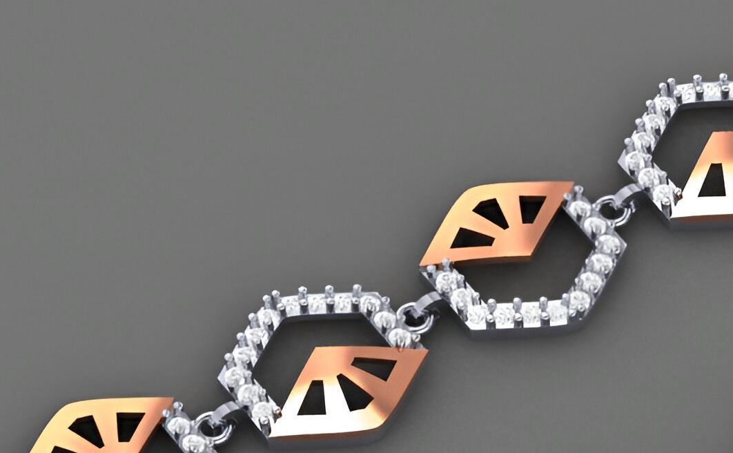 Geometric Light Diamond Bracelet 3dm stl renders details 3D print model_7