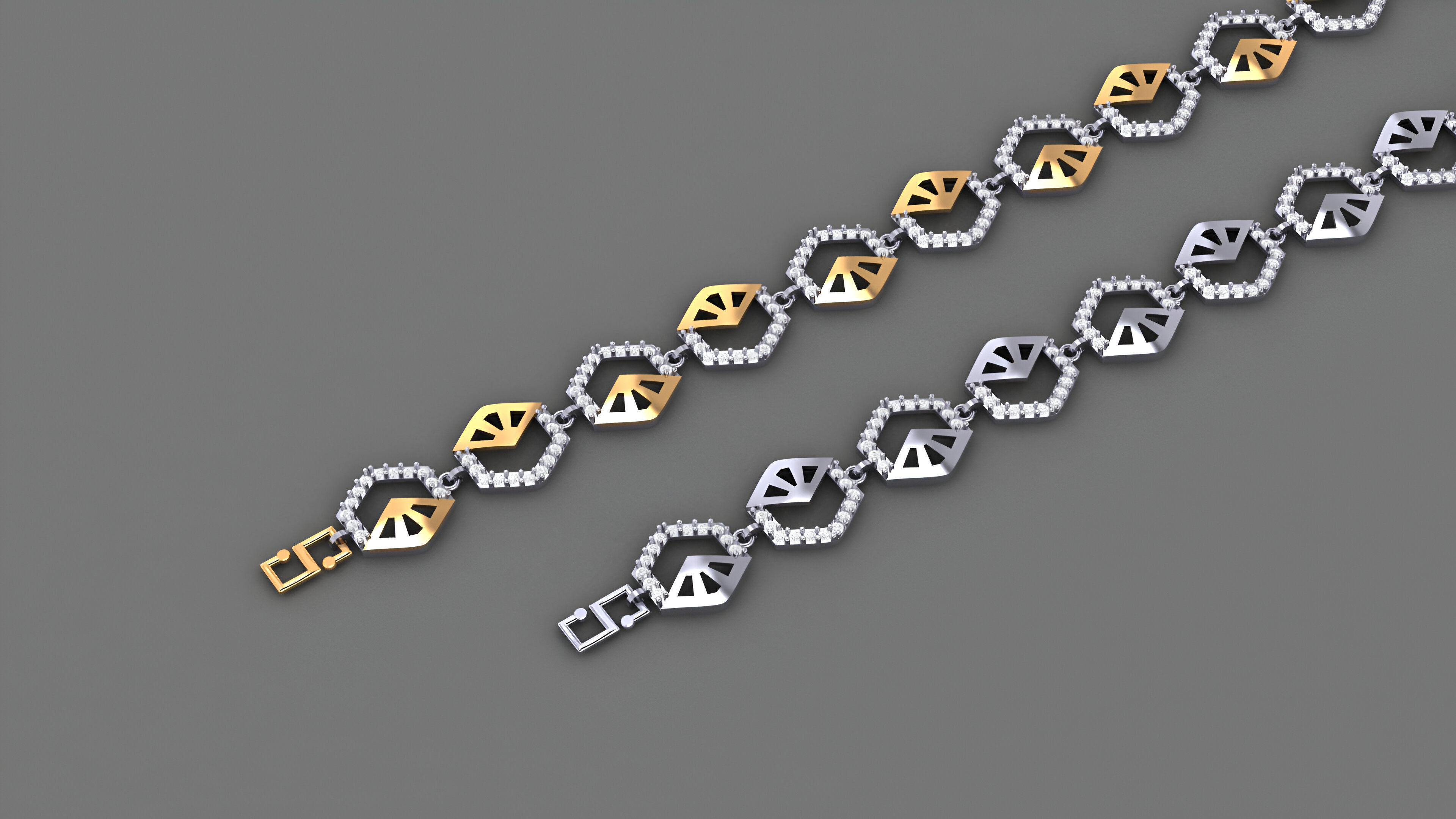 Geometric Light Diamond Bracelet 3dm stl renders details 3D print model_1
