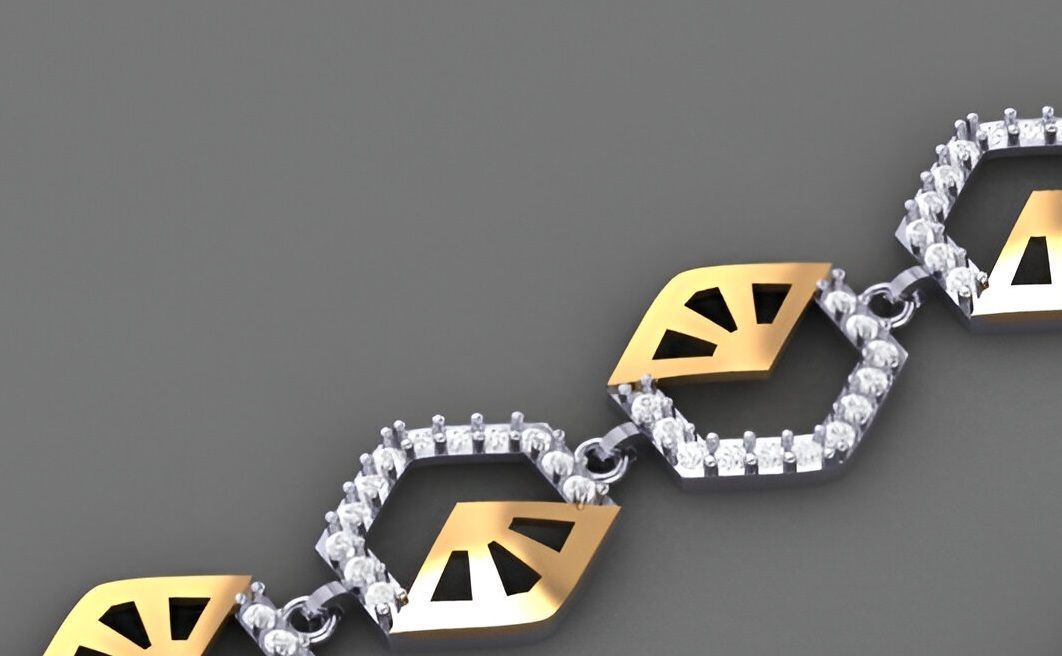 Geometric Light Diamond Bracelet 3dm stl renders details 3D print model_4
