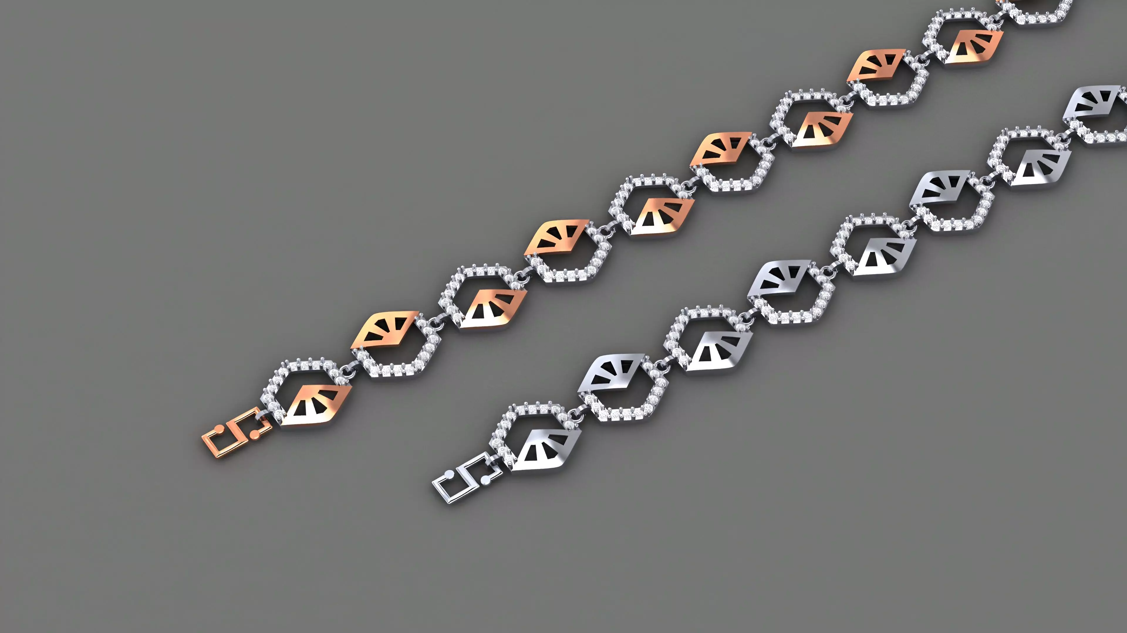 Geometric Light Diamond Bracelet 3dm stl renders details 3D print model_0