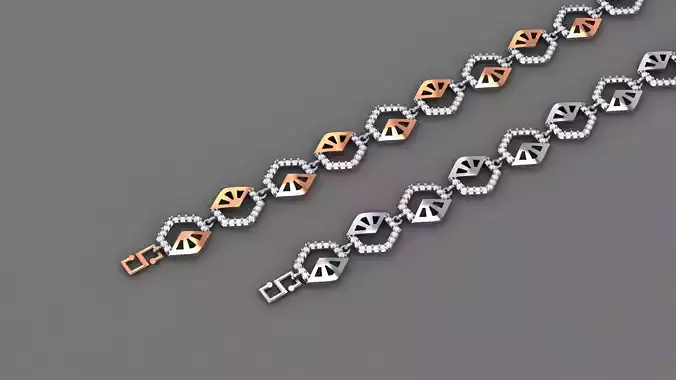 Geometric Light Diamond Bracelet 3dm stl renders details 3D print model