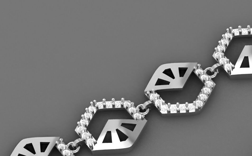 Geometric Light Diamond Bracelet 3dm stl renders details 3D print model_9
