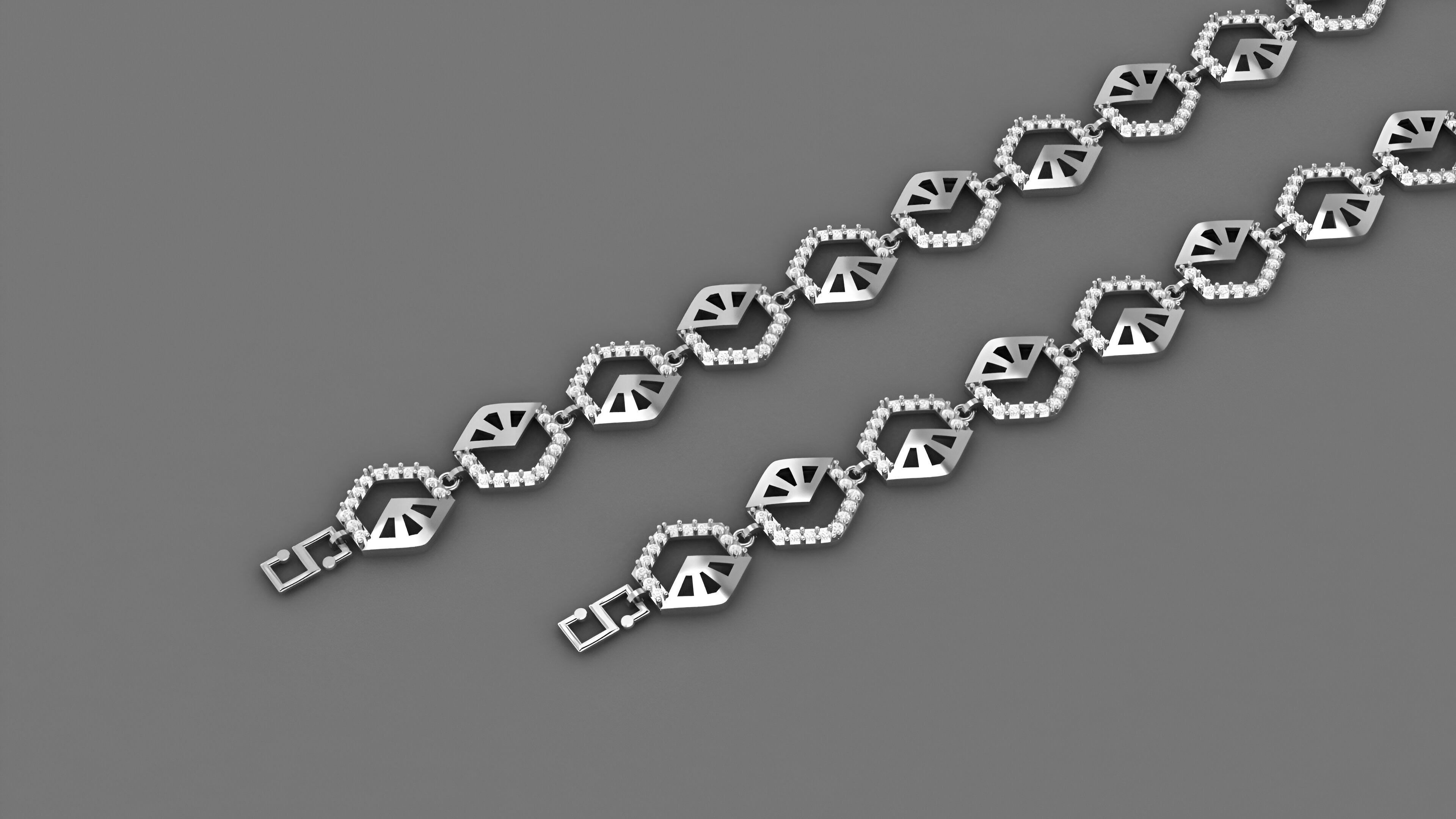 Geometric Light Diamond Bracelet 3dm stl renders details 3D print model_2