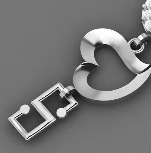 Heart Love Valentine Light Diamond Bracelet 3dm stl renders  3D print model_9