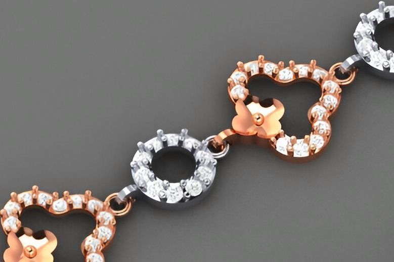 Flower Light Diamond Bracelet 3dm stl renders details 3D print model_8