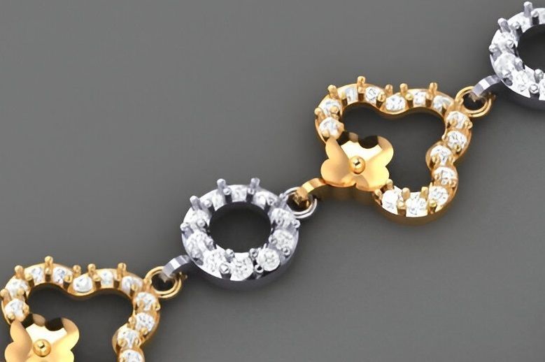 Flower Light Diamond Bracelet 3dm stl renders details 3D print model_5