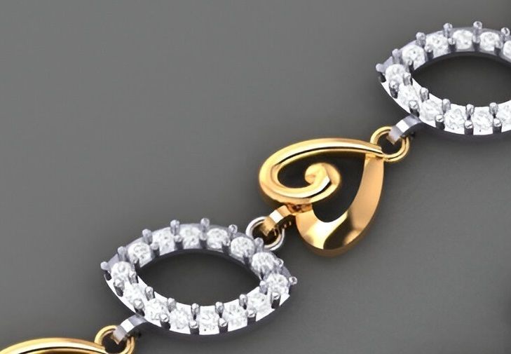 Heart Love Valentine Light Diamond Bracelet 3dm stl renders 3D print model_4