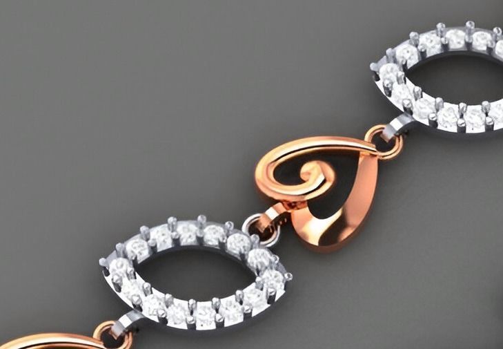 Heart Love Valentine Light Diamond Bracelet 3dm stl renders 3D print model_7