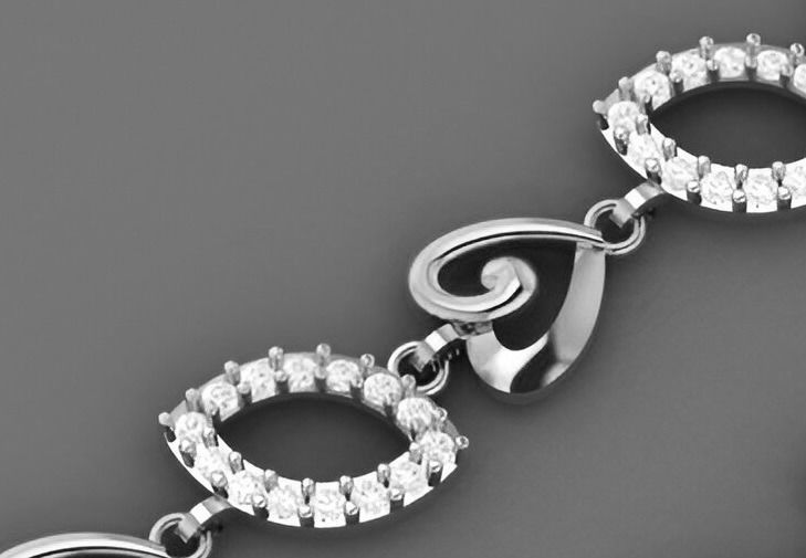 Heart Love Valentine Light Diamond Bracelet 3dm stl renders 3D print model_9