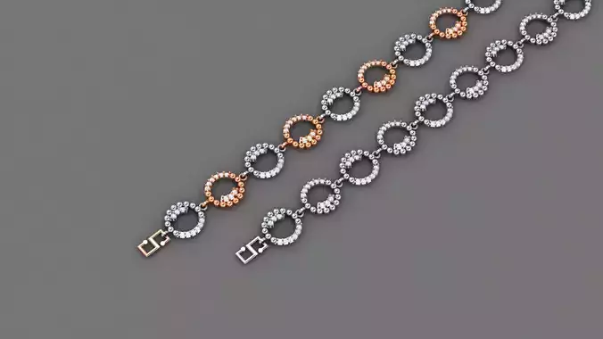 Smily Light Diamond Bracelet 3dm stl renders details 3D print model