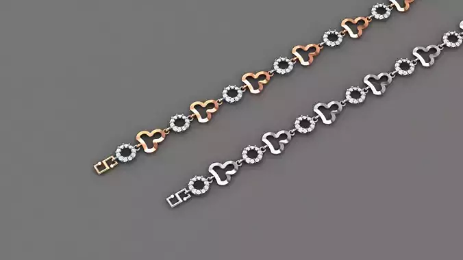 Light Diamond Bracelet 3dm stl renders details