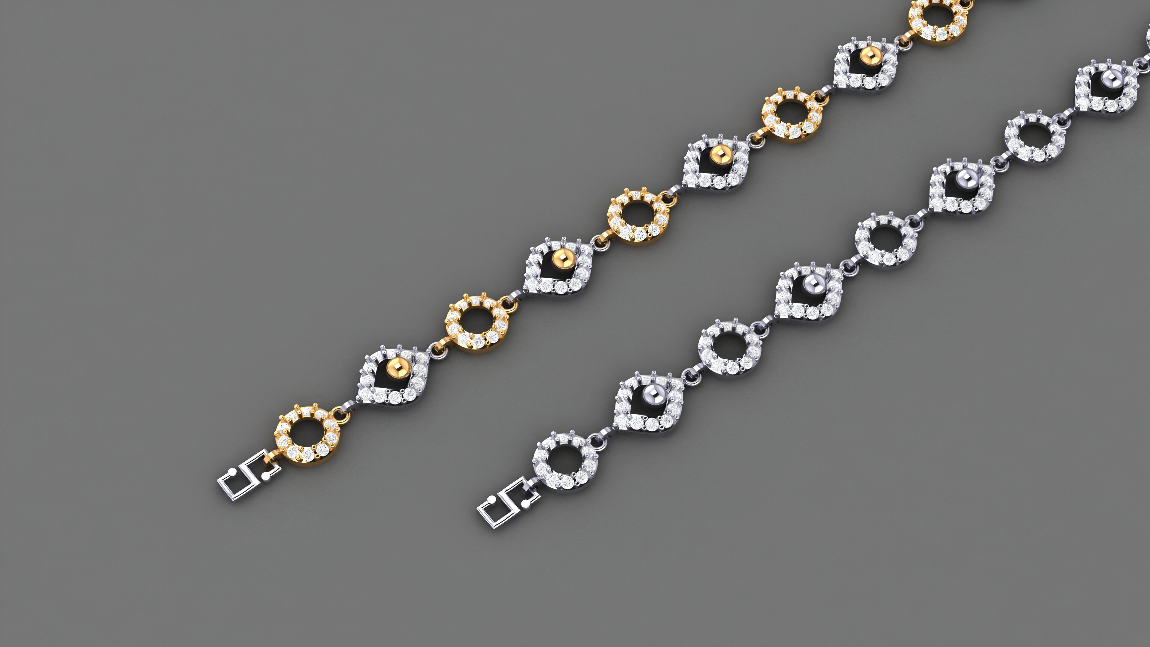 Evil Eye Light Diamond Bracelet 3dm stl renders details 3D print model_1