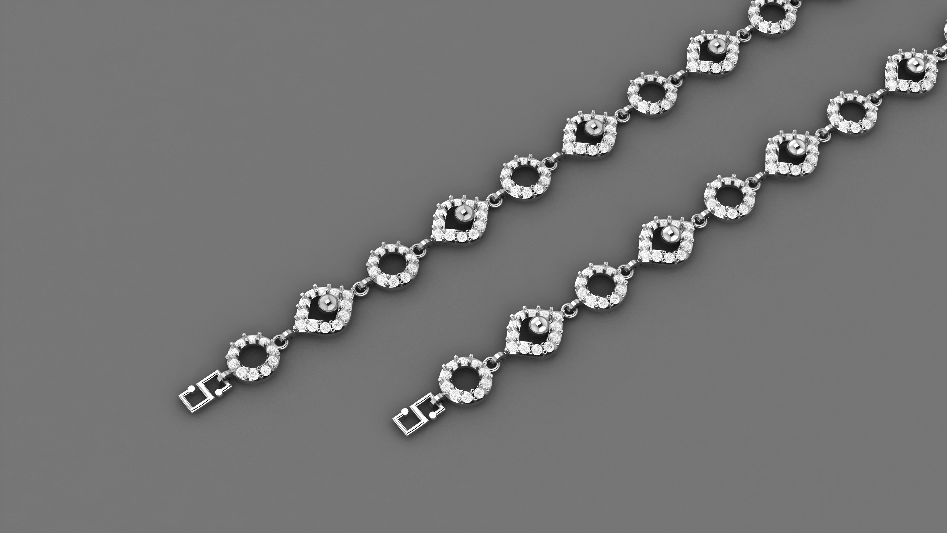 Evil Eye Light Diamond Bracelet 3dm stl renders details 3D print model_2