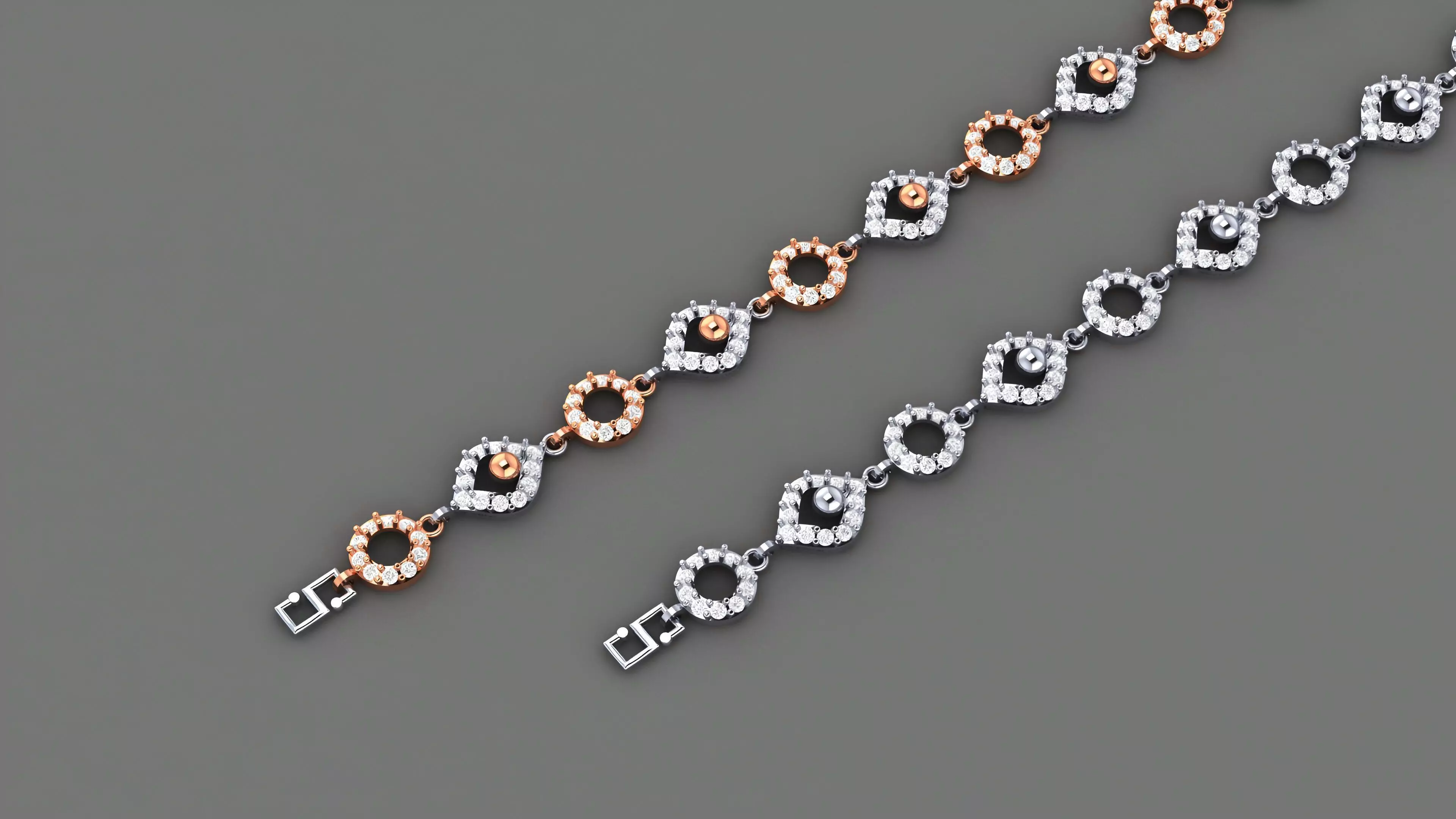 Evil Eye Light Diamond Bracelet 3dm stl renders details 3D print model_0