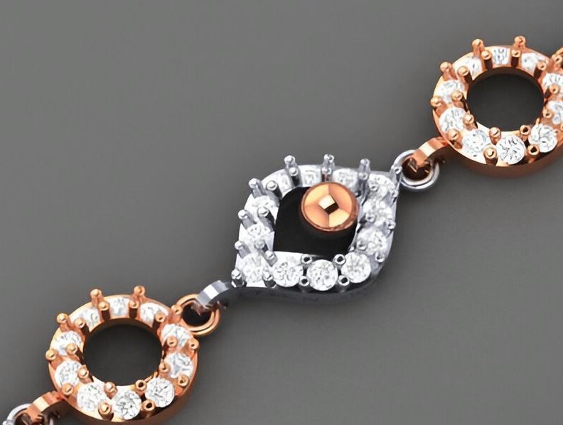 Evil Eye Light Diamond Bracelet 3dm stl renders details 3D print model_7