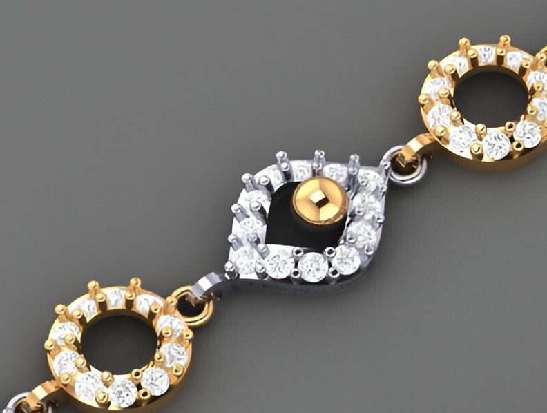 Evil Eye Light Diamond Bracelet 3dm stl renders details 3D print model_4