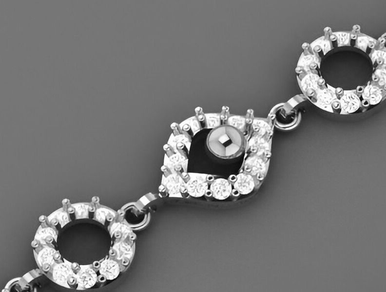 Evil Eye Light Diamond Bracelet 3dm stl renders details 3D print model_9