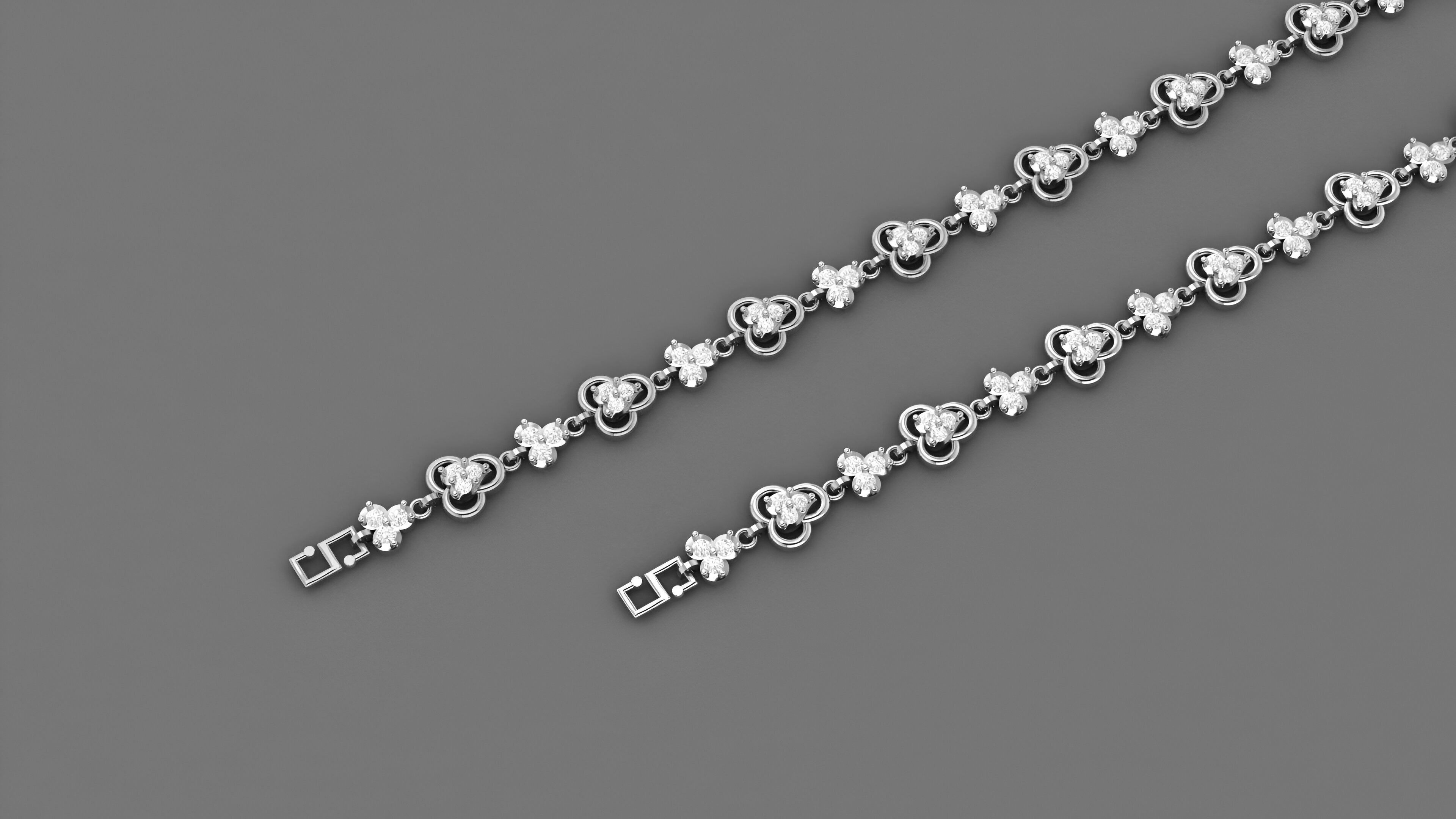 Heart Love Valentine Light Diamond Bracelet 3dm stl renders  3D print model_2