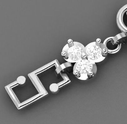 Heart Love Valentine Light Diamond Bracelet 3dm stl renders  3D print model_8