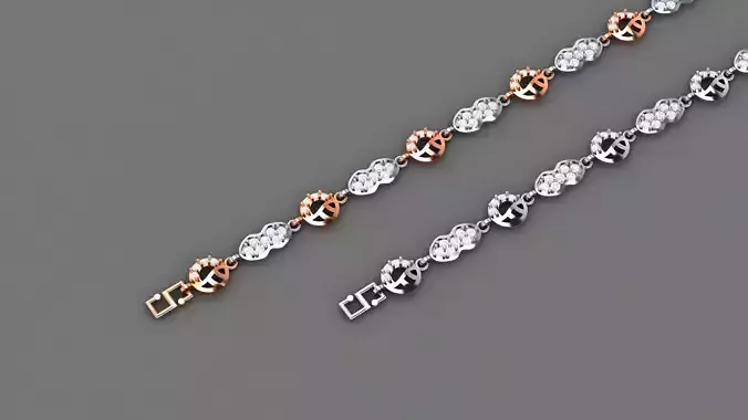 Light Diamond Bracelet 3dm stl renders details
