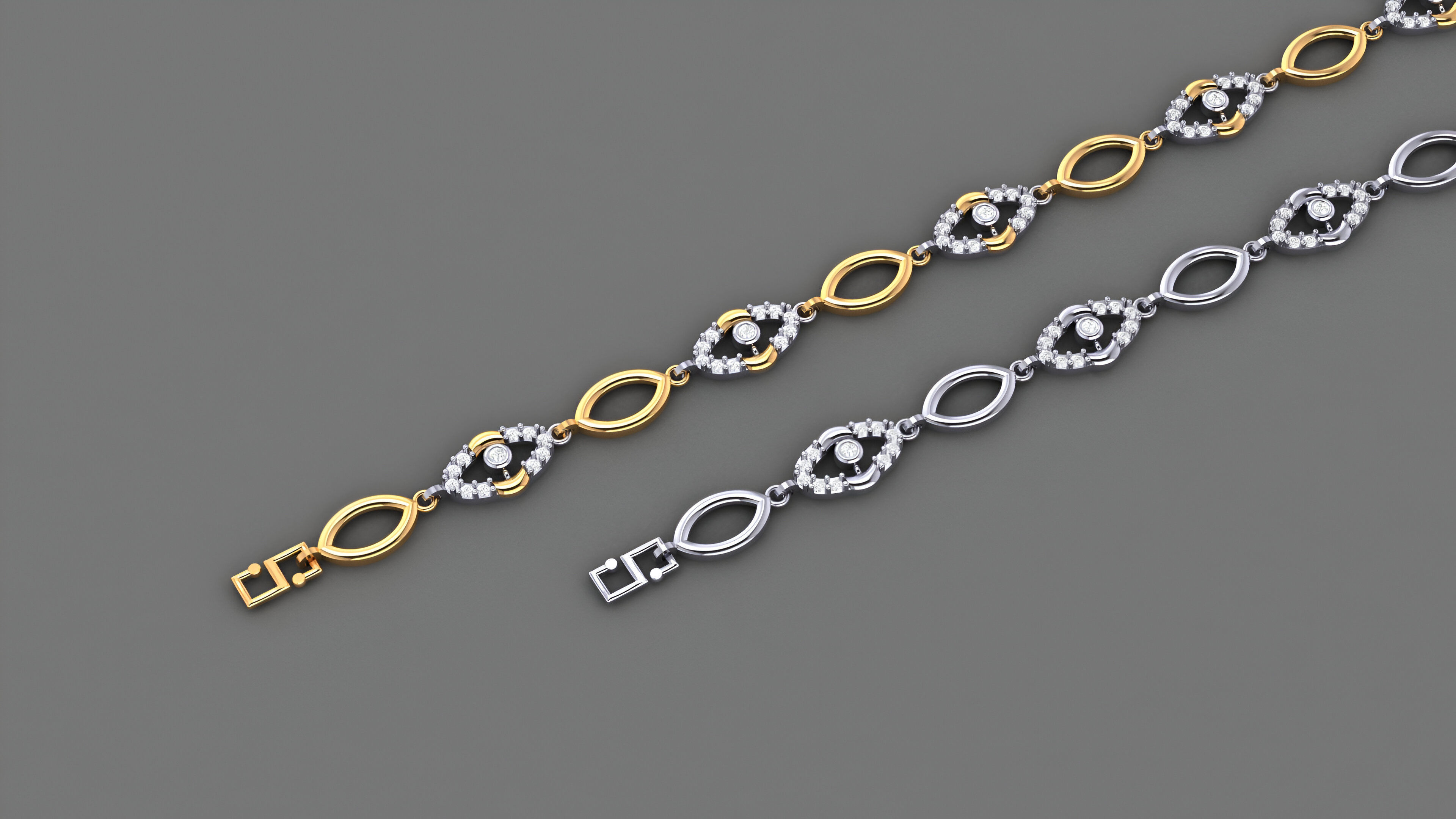 Evil Eye Light Diamond Bracelet 3dm stl renders details 3D print model_1
