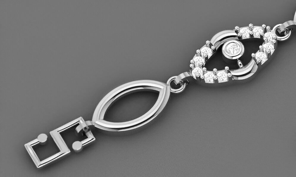 Evil Eye Light Diamond Bracelet 3dm stl renders details 3D print model_8