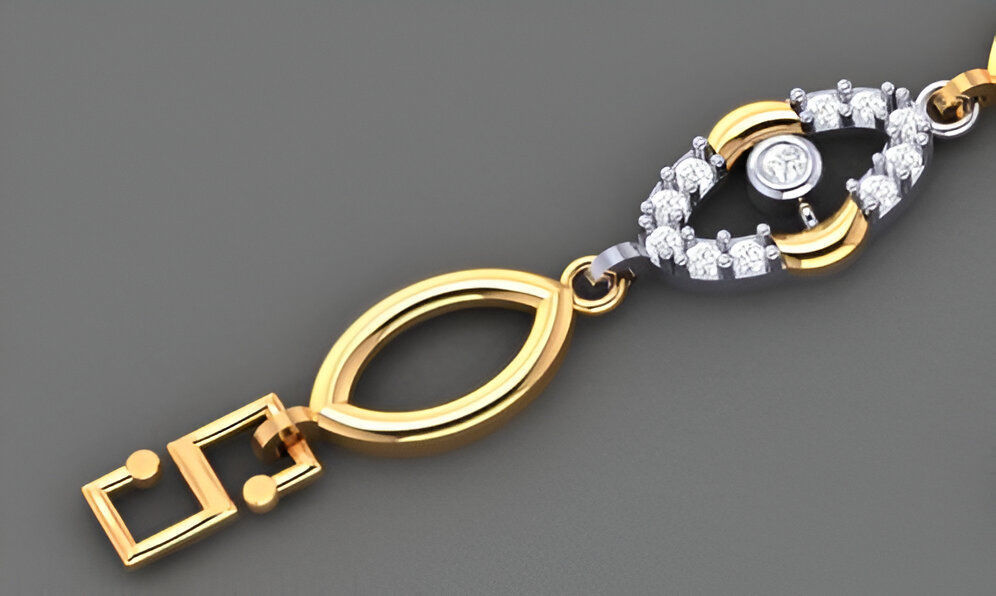 Evil Eye Light Diamond Bracelet 3dm stl renders details 3D print model_3