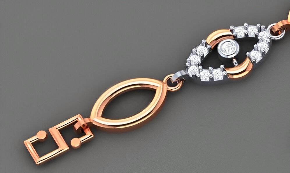 Evil Eye Light Diamond Bracelet 3dm stl renders details 3D print model_6