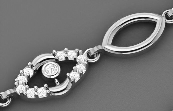 Evil Eye Light Diamond Bracelet 3dm stl renders details 3D print model_9
