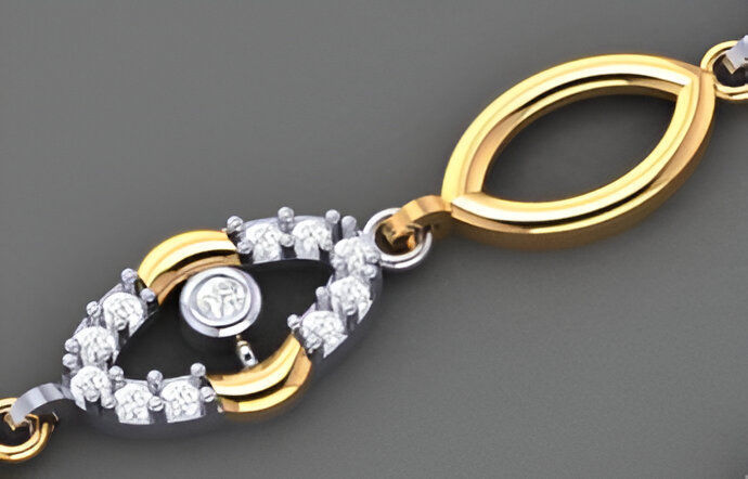 Evil Eye Light Diamond Bracelet 3dm stl renders details 3D print model_4