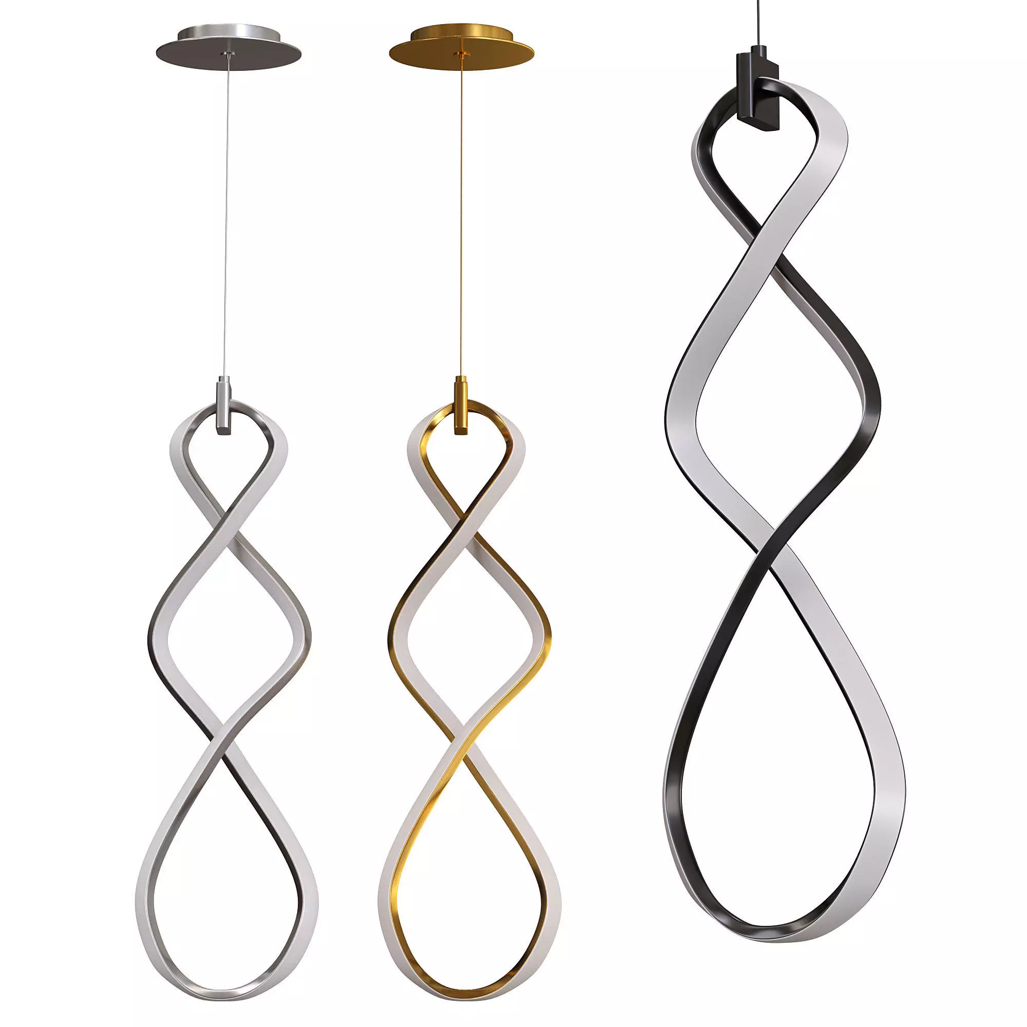 Fralick Light Chrome LED Pendant 3D model