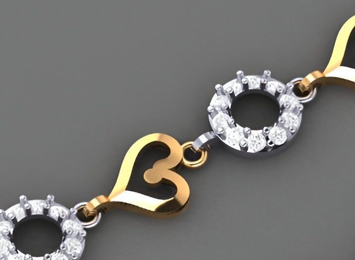 Heart Love Valentine Light Diamond Bracelet 3dm stl renders 3D print model_4