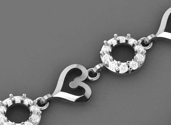 Heart Love Valentine Light Diamond Bracelet 3dm stl renders 3D print model_9