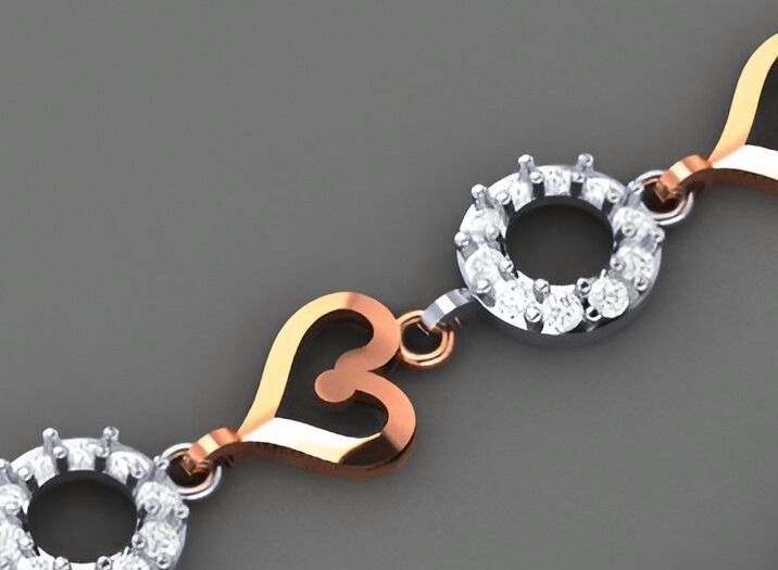 Heart Love Valentine Light Diamond Bracelet 3dm stl renders 3D print model_7