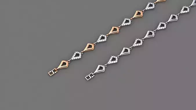 Light Diamond Bracelet 3dm stl renders details