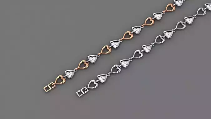 Heart Love Valentine Light Diamond Bracelet 3dm stl renders 3D print model