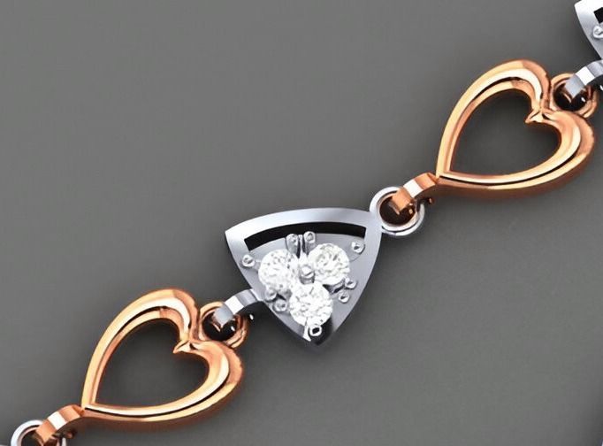 Heart Love Valentine Light Diamond Bracelet 3dm stl renders 3D print model_7